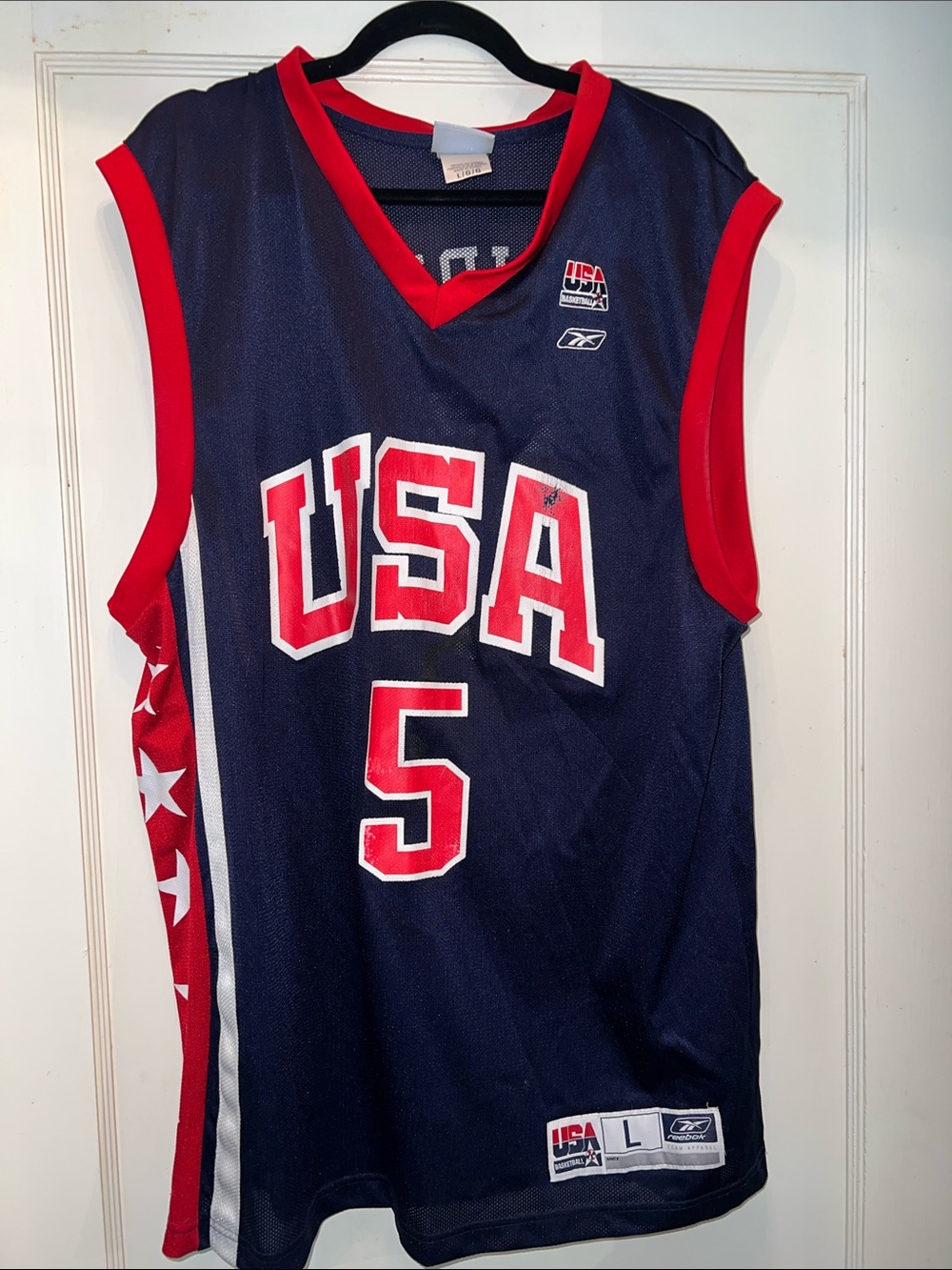 Jason KIDD #5 USA Dream TEAM basketball Jersey Reebok NBA Shirt Olympic Team XL